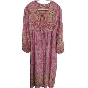 Fairycore Peasant Maxi Dress Floral Doapamine lightweight Women's Size M Flowy